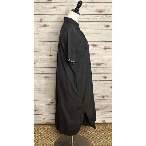 Billy Reid black minimalist lagenlook cotton popover midi shirt dress Size XS - Picture 5 of 9